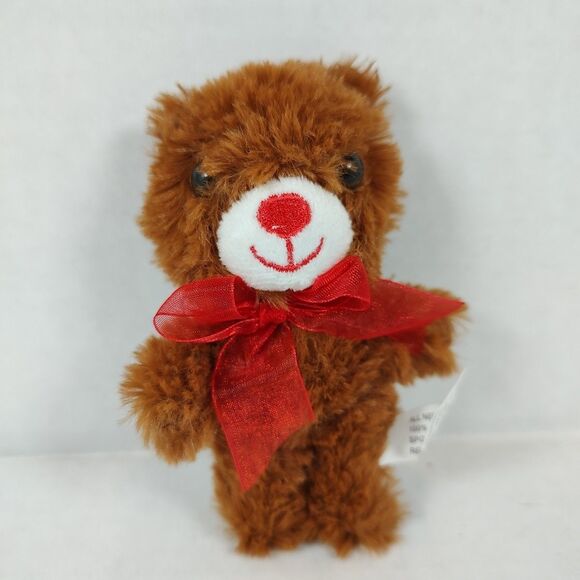 Happy Valentine's Day Mini Novelty Plush Bear Romance Love Anniversary Red Bow - Picture 3 of 15